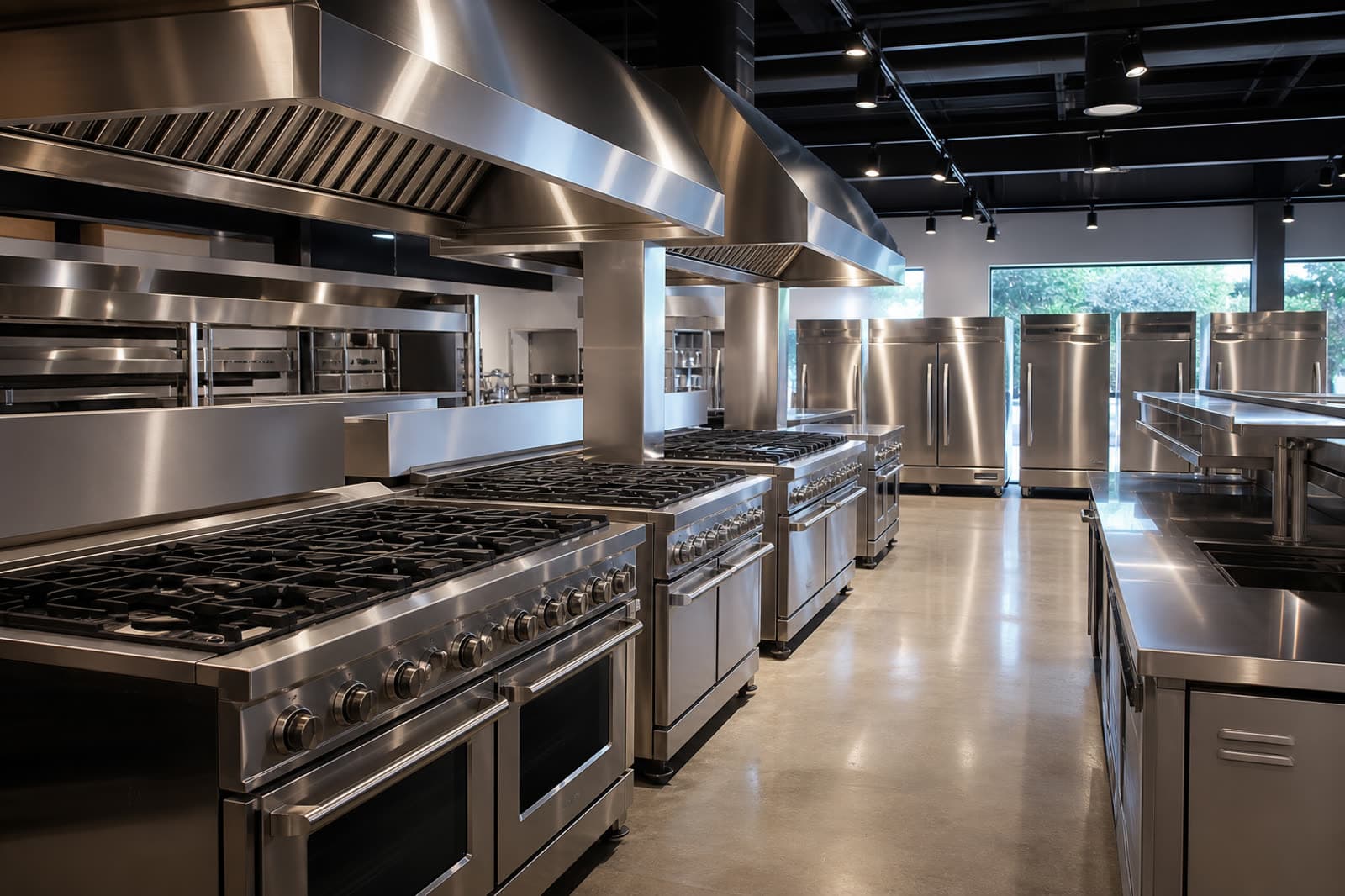 Matériel de cuisine professionnelle neuf en showroom