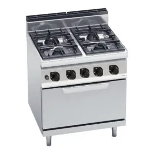 CUISINIÈRE 4 FEUX VIFS SUR FOUR À GAZ 2/1 BERTO'S